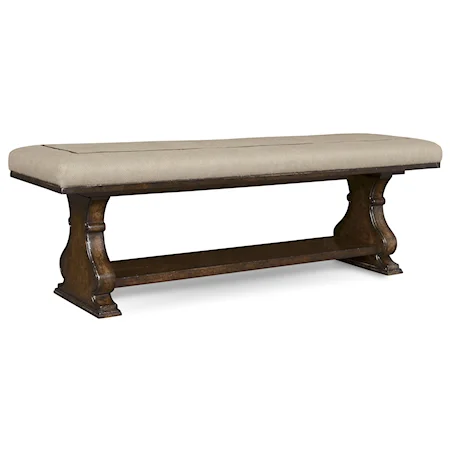 Bed Bench with Inset Leather Trim